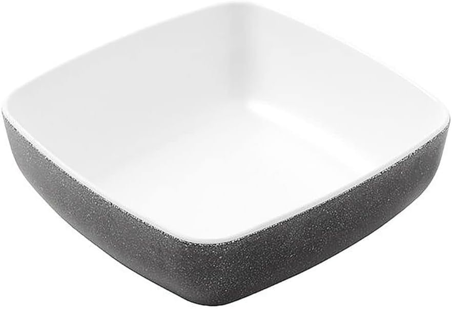 White and Black Speckled Melamine Square Bowl, 27 Ounce