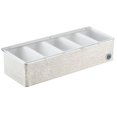 thumbnail image 1 of American Metalcraft HMCD5 5-Compartment Hammered Stainless Steel Condiment Bar, 1 of 3