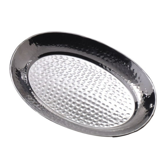 American Metalcraft HMOST1115 Oval Hammered S/S 11 x 15" Tray