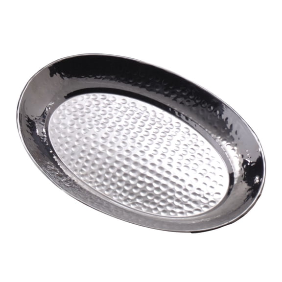 American Metalcraft HMOST1115 Oval Hammered S/S 11 x 15" Tray