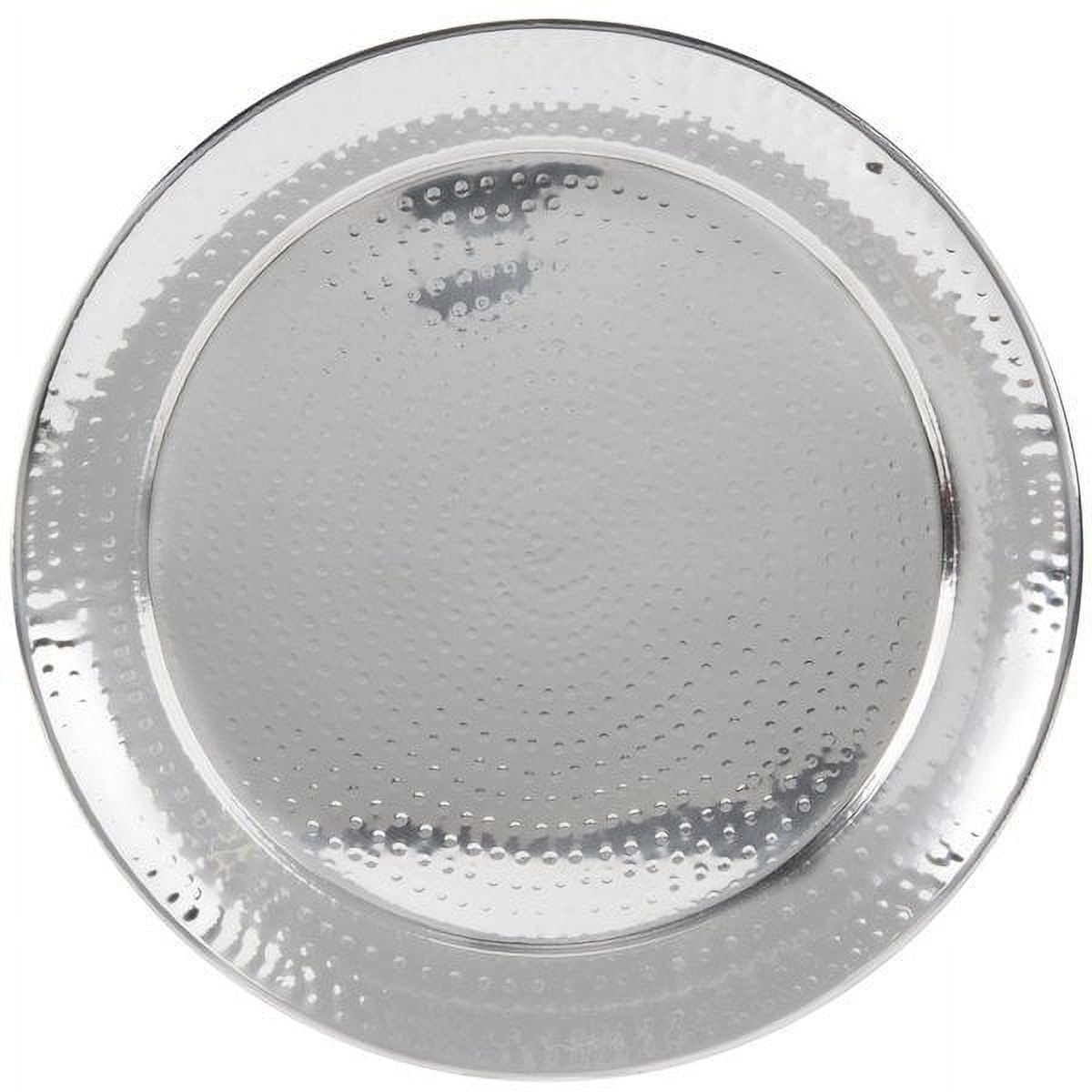 18" Round Hammered Stainless Steel Serving Tray