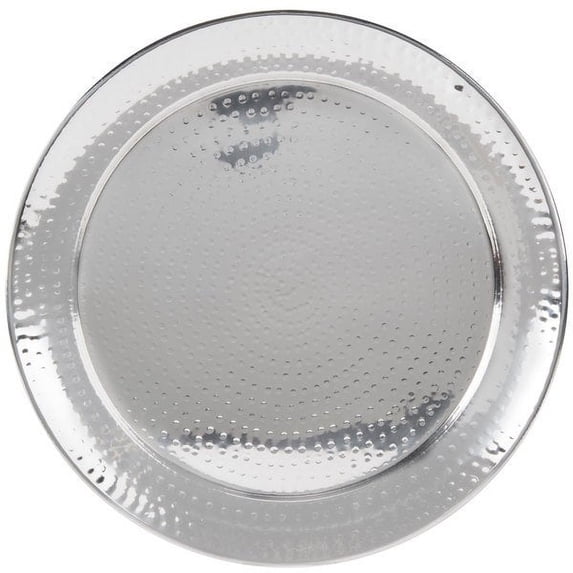 American Metalcraft HMRST1801 18 1/2" Round Hammered Stainless Steel Tray