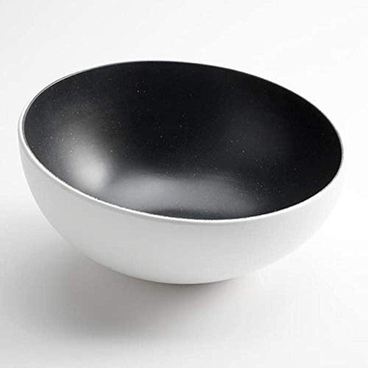 White and Black Speckled Melamine Round Dinnerware Bowl, 110 oz