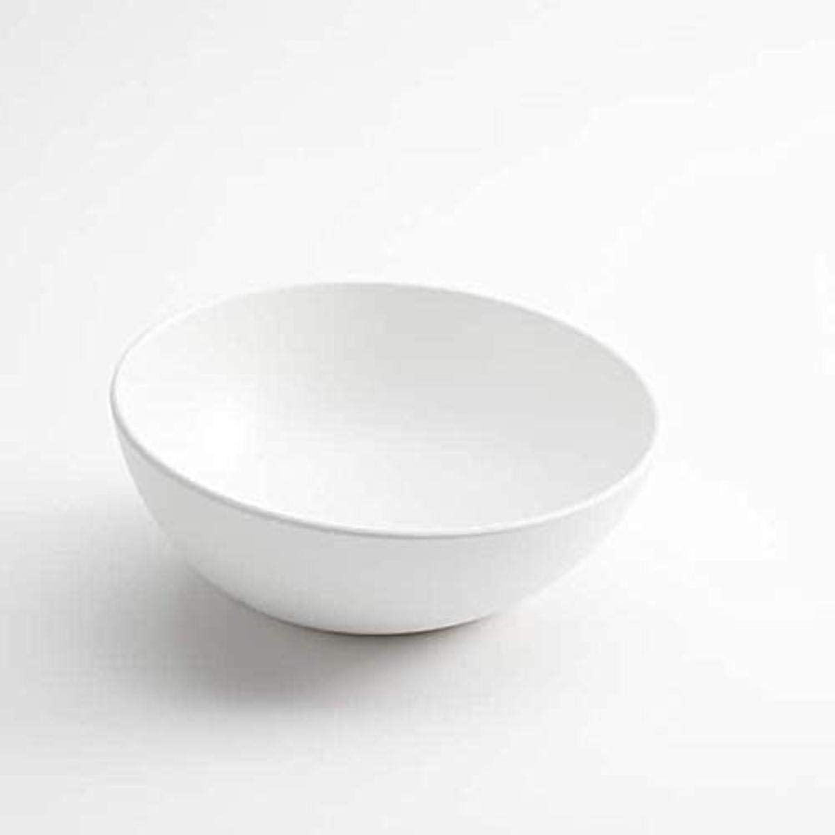 White Angled Round Plastic Salad Bowl, 40 oz