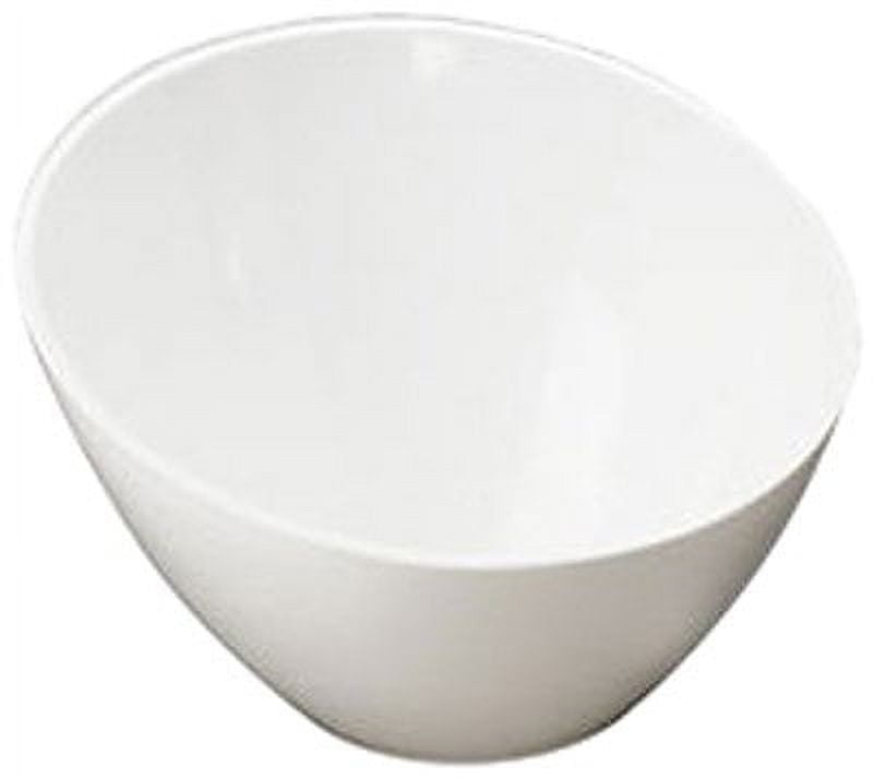 White Round Melamine 11-Ounce Angled Serving Bowl
