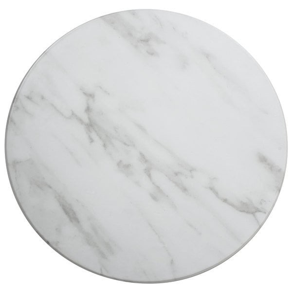 Round White Marble Melamine Serving Board, 21.5-Inch