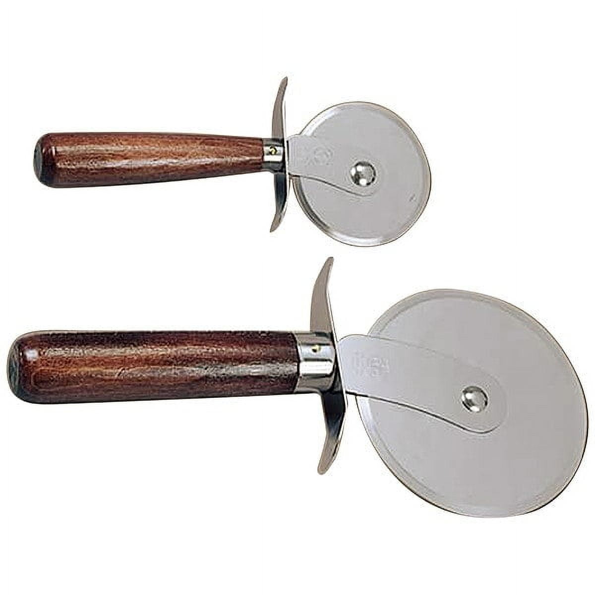 4-Inch Stainless Steel Pizza Cutter with Wood Handle