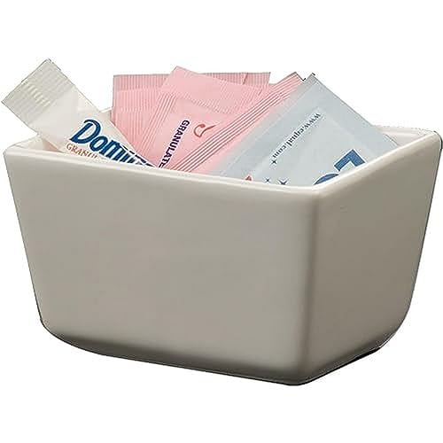 White Ceramic Rectangular Sugar Packet Holder