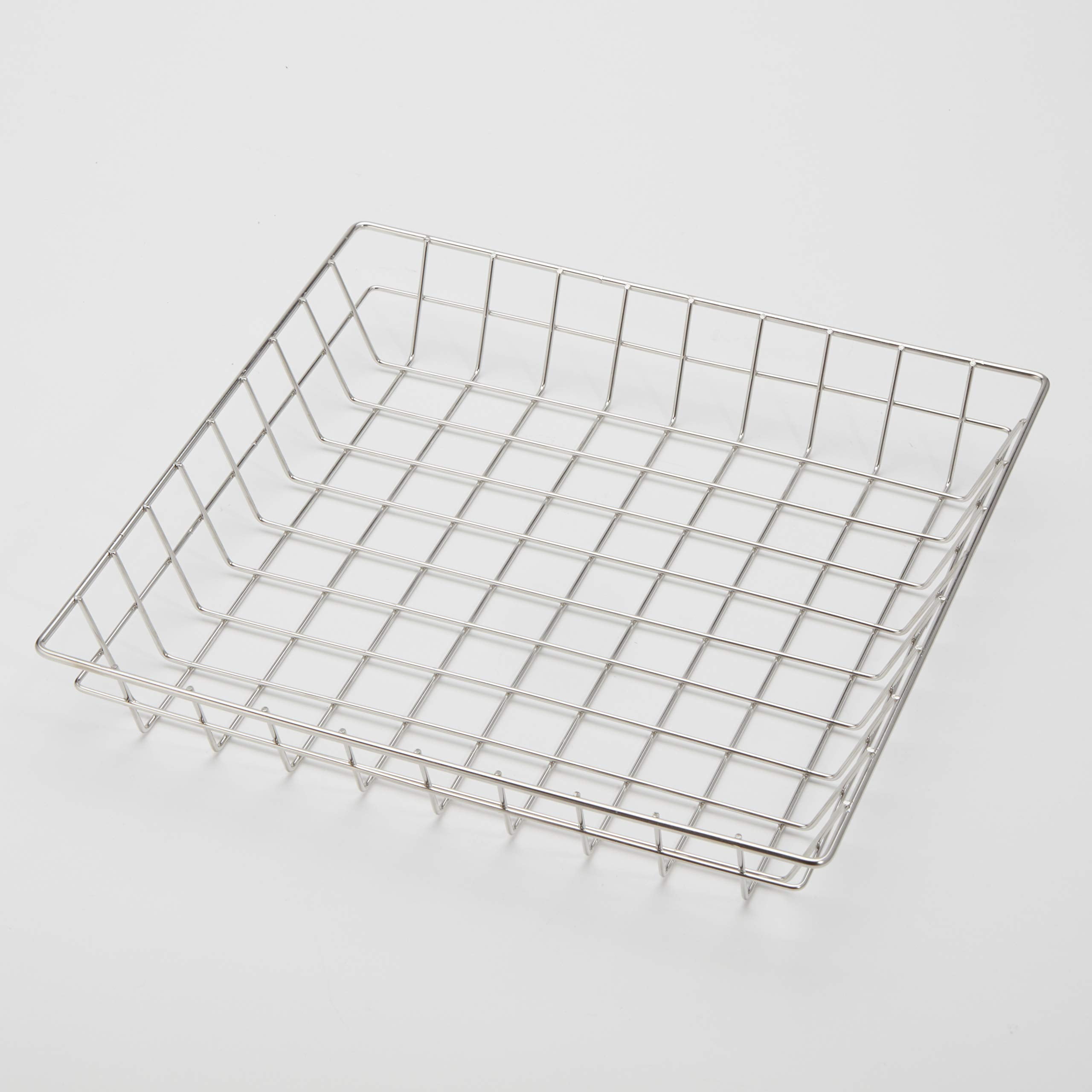 Stainless Steel Square Wire Grid Food Basket, 12-Inch