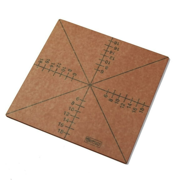 American Metalcraft Square Laminate 4 or 8 Slice Pizza Cutting Board and Guide - 20"L x 20"W x 1/4"H