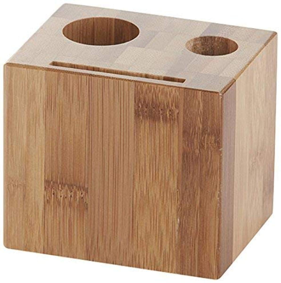 Compact Natural Bamboo Multi-Use Organizer Block