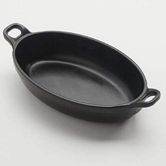 American Metalcrat MC61 Melamine Oval Cast Iron Casserole Pot, Black, 4-1/2-Ounces