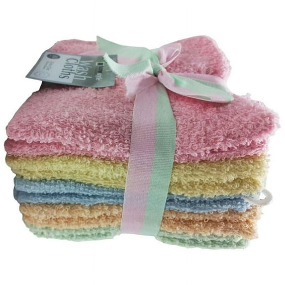 American Mills 100% Cotton Wash Cloths: Assorted-8, Qty-2