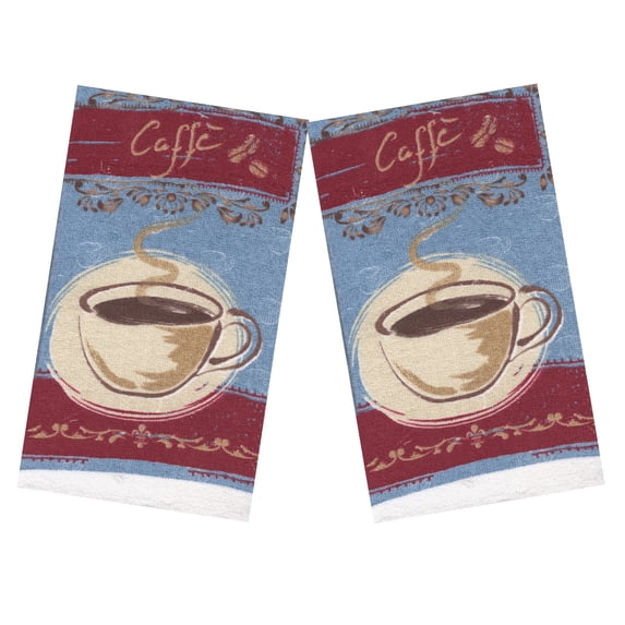 American Mills Cotton Kitchen Dish Towels 2 Pack Set, 16.5 x 26 inches Caffe Coffee