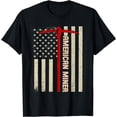 thumbnail image 1 of American Miner USA Flag For A Coal Miner T-Shirt, 1 of 4
