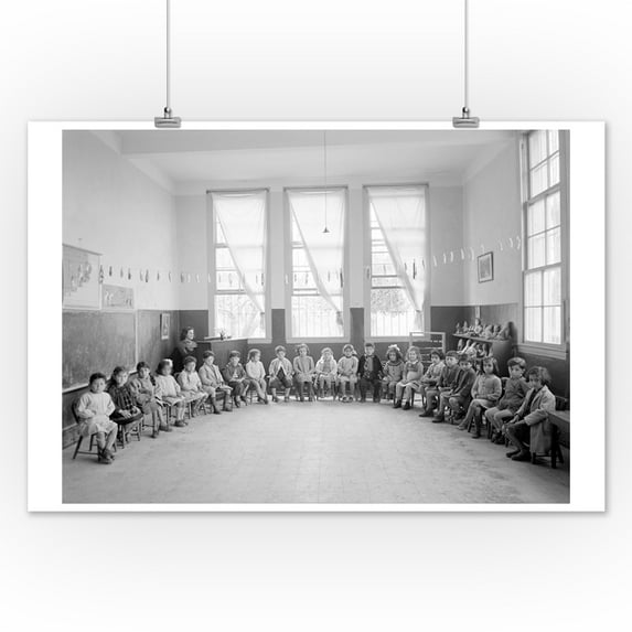 American Mission Girl's School Kindergarten Photograph (12x18 Art Print, Wall Decor Travel Poster)