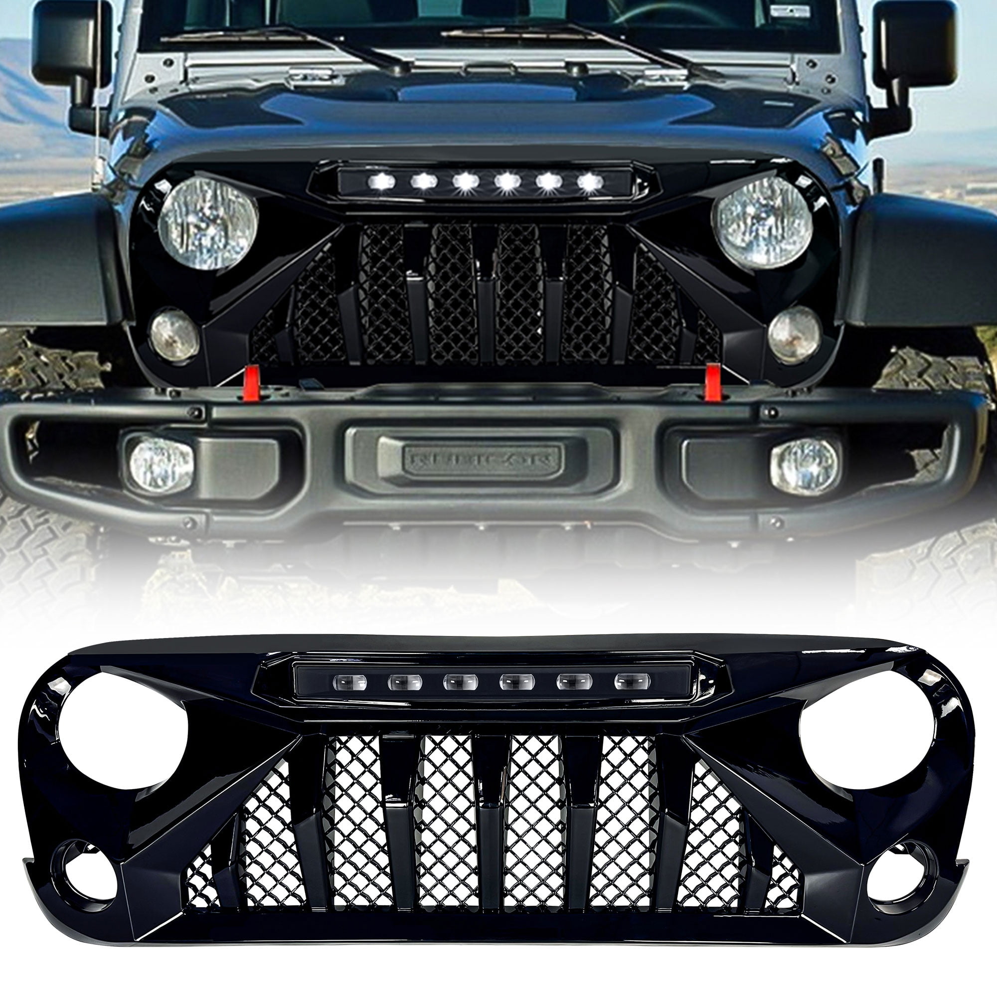 Pre-Owned American Modified Grille Compatible with 07-18 Jeep Wrangler JK