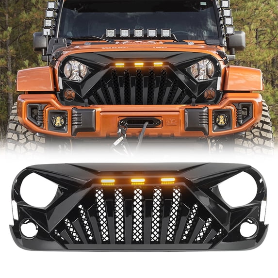 American Modified Goliath Grille for 07-18 Jeep Wrangler JK with Lights