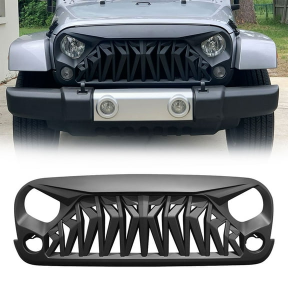 American Modified Shark Grille for 2007 to 2018 Jeep Models, Matte Black