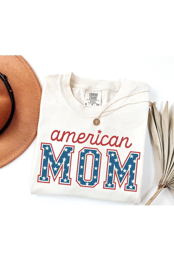 American Mom 4Th Of July Usa Stars Mama T-Shirt All Size S-3XL