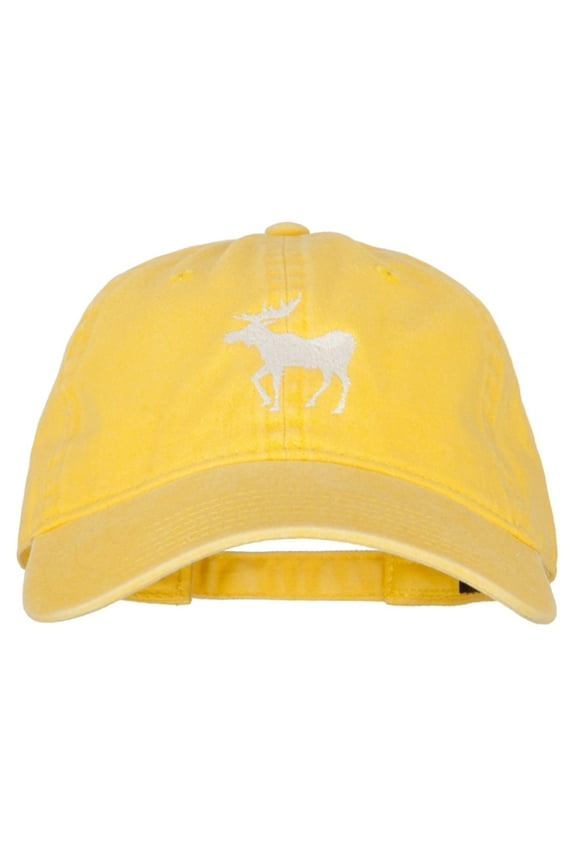 American Moose Embroidered Washed Cap - Yellow OSFM