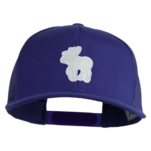 American Moose Patched Premium High Profile Mesh Trucker Cap - Royal Royal OSFM