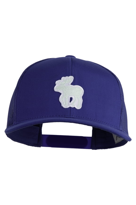 American Moose Patched Premium High Profile Mesh Trucker Cap - Royal Royal OSFM