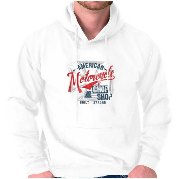 American Motorcycle Biker Chop Shop Hoodie Sweatshirt Women Men Brisco Brands L