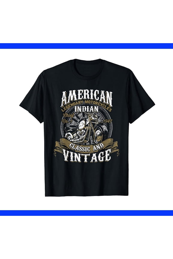 American Motorcycle Indian Old Biker T-Shirt , Vintage T-Shirt