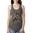 thumbnail image 1 of American Motorcycle Wolves Survivors Made in the USA | Womens Fashion Jersey Racerback Tank Top, Dark Grey, X-Large, 1 of 4