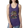 thumbnail image 1 of American Motorcycle Wolves Survivors Made in the USA | Womens Fashion Jersey Racerback Tank Top, Purple Rush, X-Large, 1 of 4