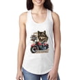 thumbnail image 1 of American Motorcycle Wolves Survivors Made in the USA | Womens Fashion Jersey Racerback Tank Top, White, X-Large, 1 of 4
