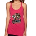 thumbnail image 1 of American Motorcycle Wolves Survivors Made in the USA | Womens Fashion Premium Tri-Blend Racerback Tank Top, Shocking Pink, Large, 1 of 4