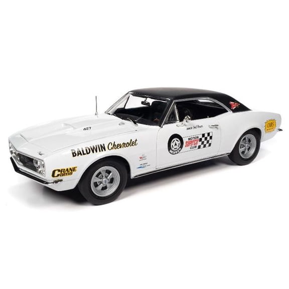 American Muscle AME1275 1 by 18 Scale 1967 Chevrolet Camaro SS Model Car - Ermine White