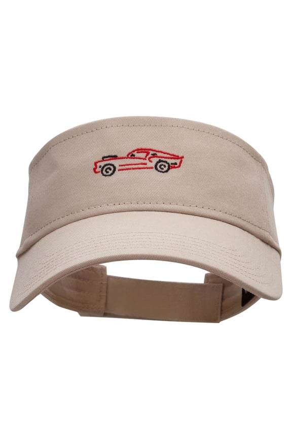American Muscle Car Embroidered Cotton Twill Sun Visor - Khaki OSFM