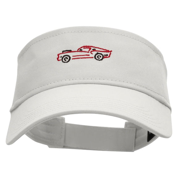 American Muscle Car Embroidered Cotton Twill Sun Visor - White OSFM