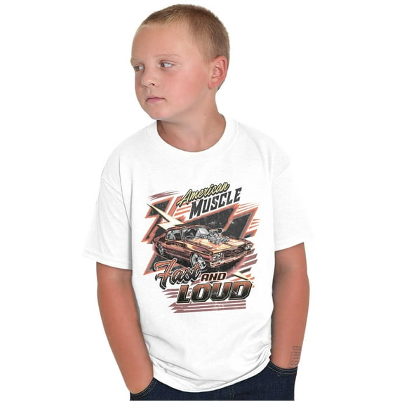 American Muscle Fast and Loud Racecar Crewneck T Shirts Boy Girl Teen Brisco Brands X