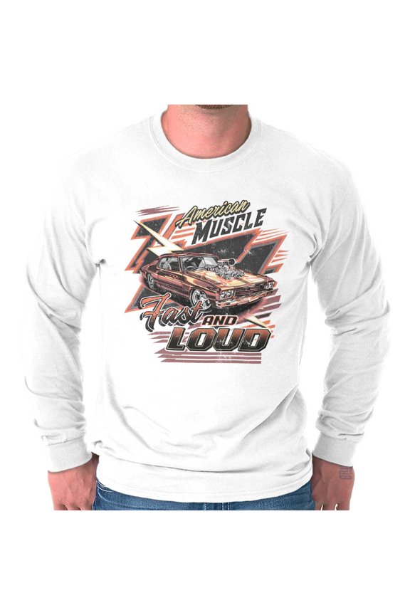 American Muscle Fast and Loud Racecar Long Sleeve TShirt Men Women Brisco Brands S