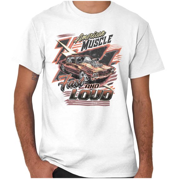 American Muscle Fast and Loud Racecar Men's Graphic T Shirt Tees Brisco Brands L