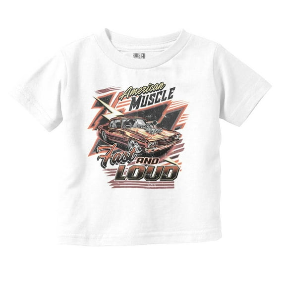 American Muscle Fast and Loud Racecar Toddler Boy Girl T Shirt Infant Toddler Brisco Brands 12M