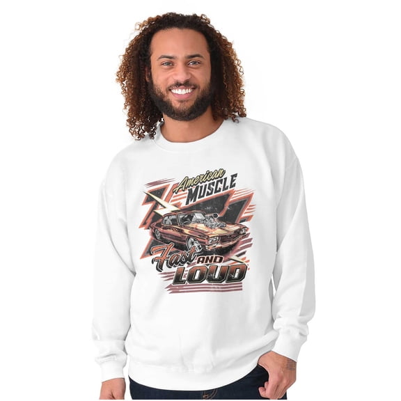 American Muscle Fast and Loud Racecar Unisex Plus Fleece Graphic Sweatshirt Brisco Brands 4X