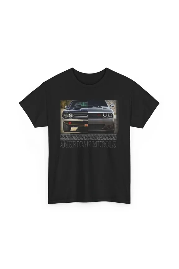 American Muscle Hotrod Challenger Modern Racing T Shirt Heavy Cotton Tshirt