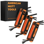 American Mutt Tools Folding Allen and Torx Wrench Set A Durable and Ergonomic Allen Key Set that Includes Metric, SAE and Star Keys 25pc Set