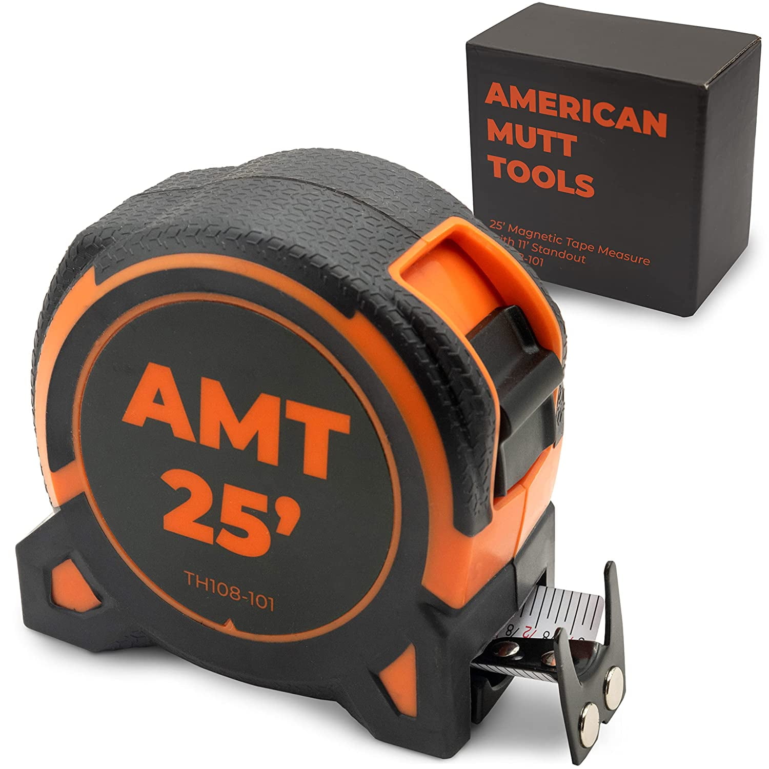 American Mutt Tools Magnetic Tape Measure 25 ft Easy Read Tape Measure