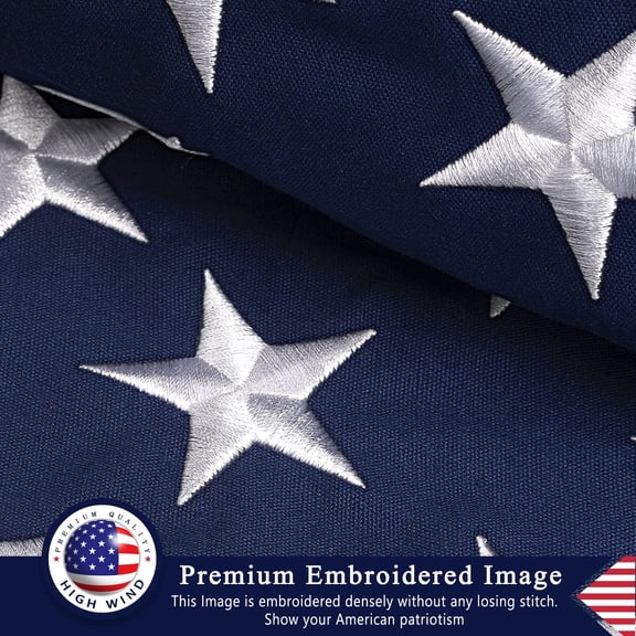 American National Flag 5x3 Foot Heavy Duty For Veteran - Embroidered Stars And Sewn Stripes - Burial Casket Flags With Brass Grommets 5 X 3 Ft, American Flag Burial & Casket Flag Tribute