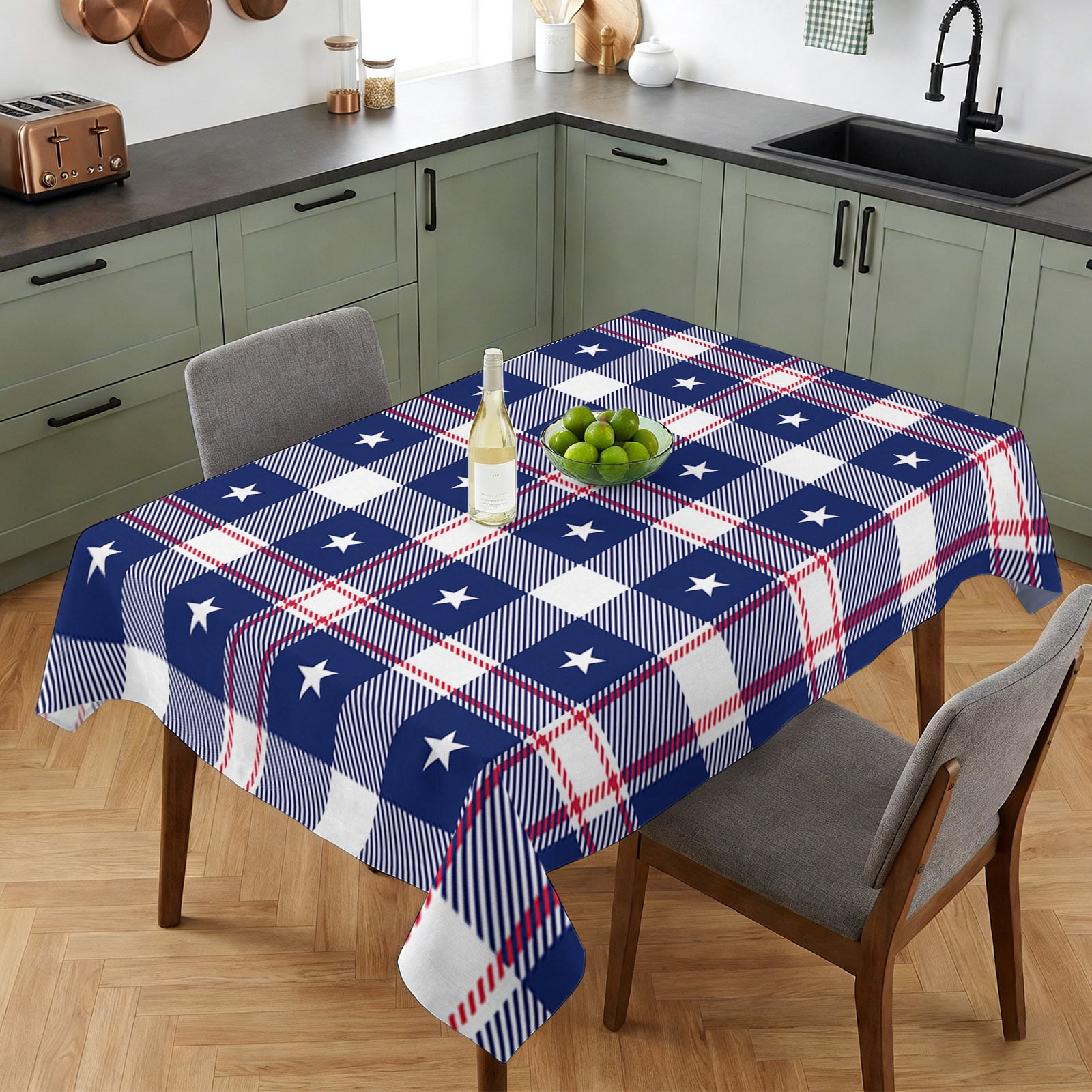 American National Flag Day Table Cloth 52x70in, Waterproof Rectangle ...