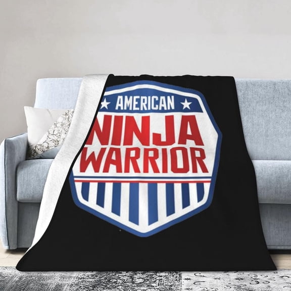 American Ninja Warrior Banner Shield Banner Ultra-Soft Micro Fleece Blanket Soft Comfortable Flannel Blanket Available for Bed Couch Living Room