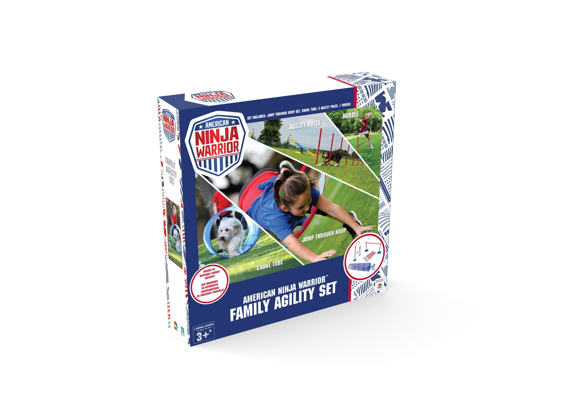 American Ninja Warrior Family Agility Obstacle Course Kit, for Families Including Dog's too, Sport Hurdles