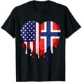 thumbnail image 1 of American Norwegian Heritage Month Norway Flag Heart T-Shirt, 1 of 4