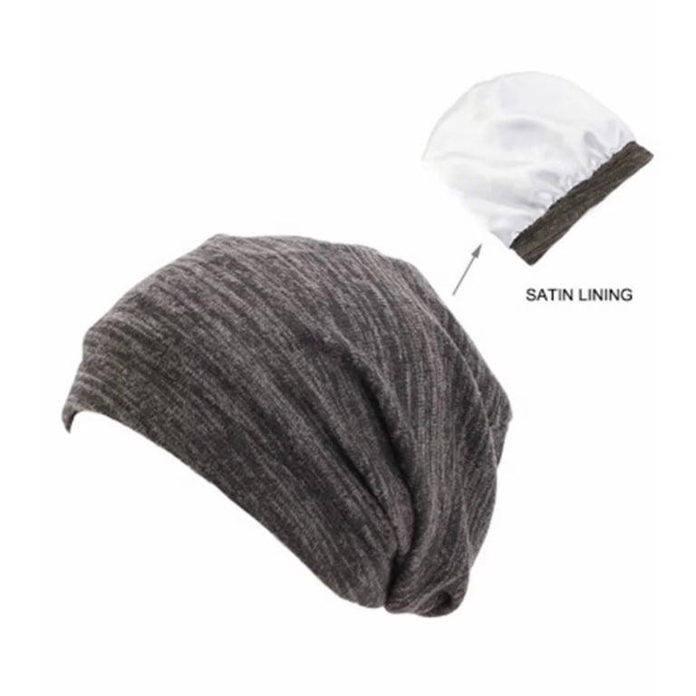 American Notions Satin Lined Silk Sleep Cap, Slouchy, Yoga  display picture 2